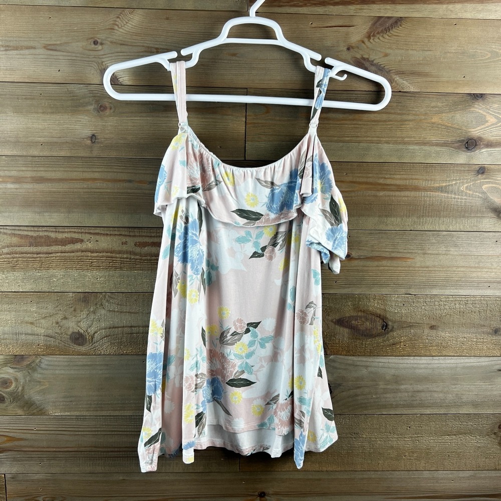 Torrid Super Soft Top Womens Shirt Cold Shoulder Ruffle Floral Dainty Size 2X - Picture 5 of 6